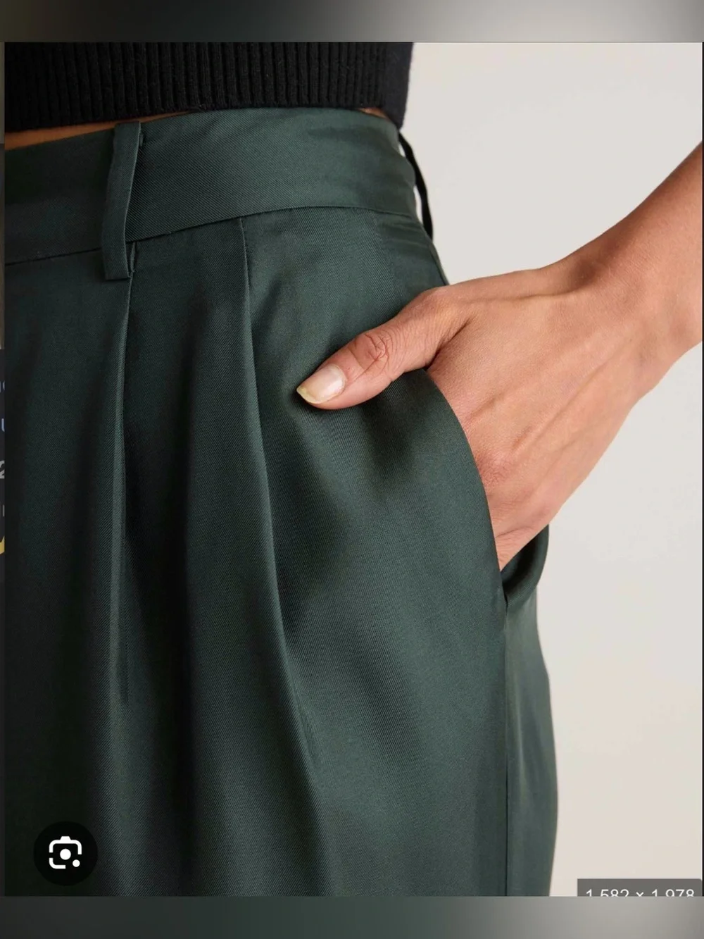 Quince 100% Silk Wool Trousers Forest Green Sz 8 - Picture 4 of 10
